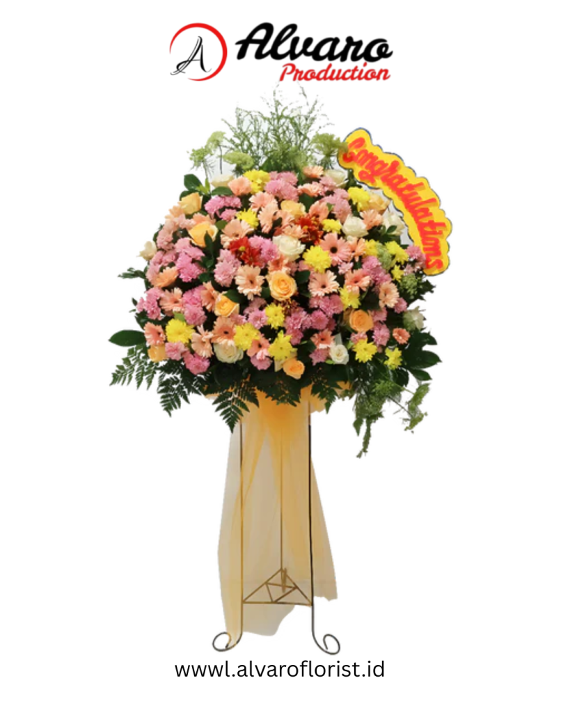 Standing Flower 'Applause Assortment' Ucapan Selamat Meriah, Kirim 2 Jam di Jakarta - Alvaro Florist Id