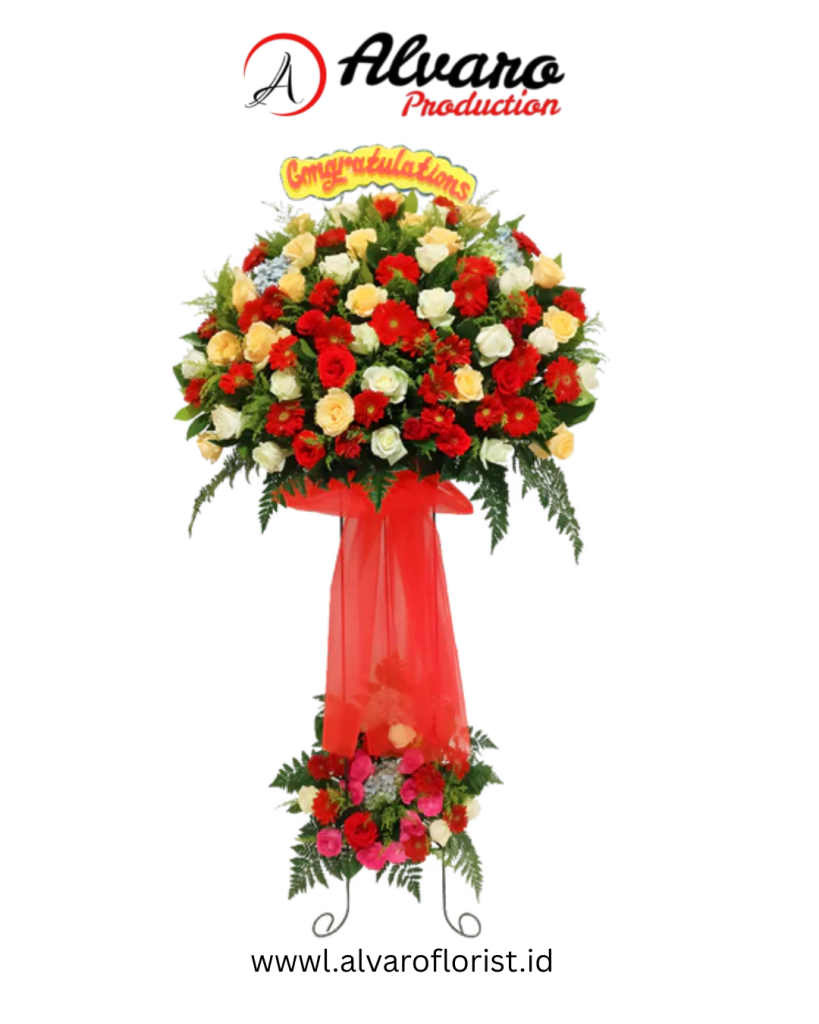 Standing Flower 'Best Wishes' Pilihan Universal Terbaik, Kirim 2 Jam di Jakarta - Alvaro Florist Id