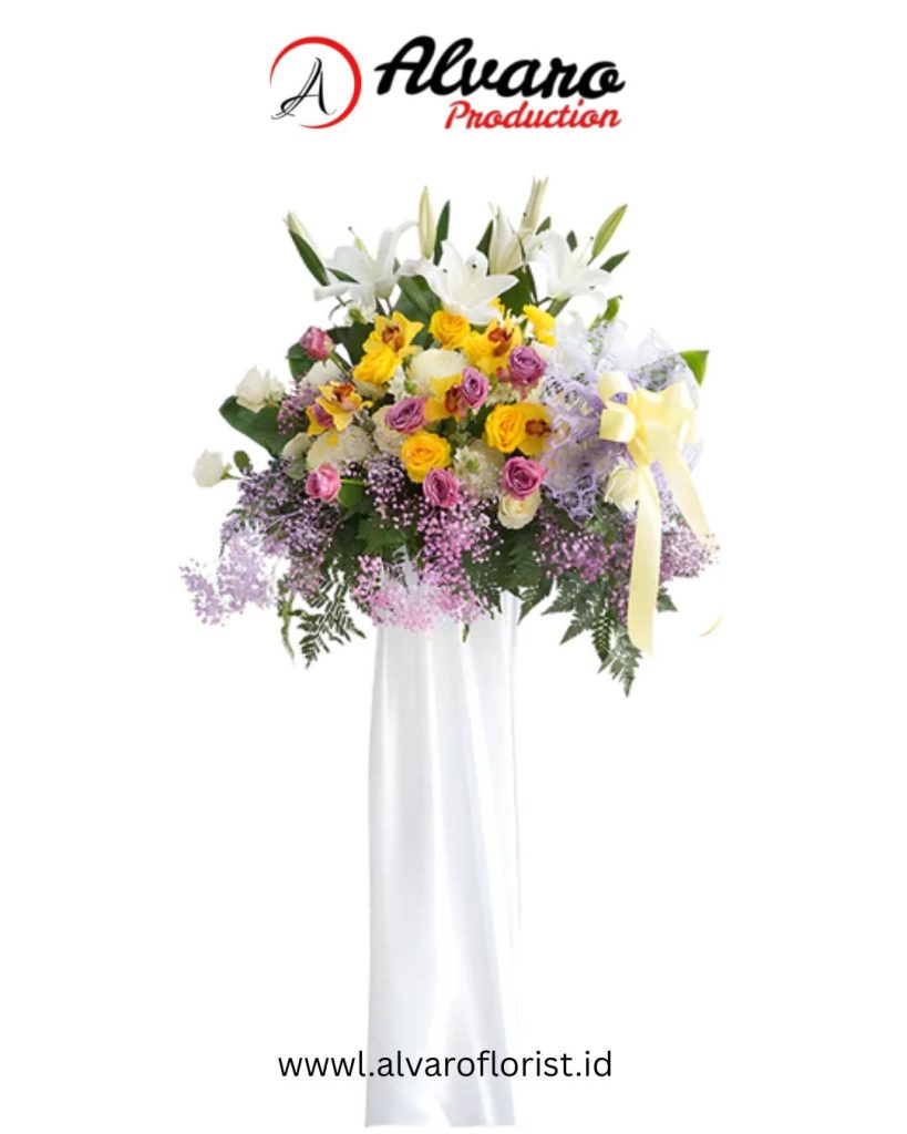 Standing Flower 'Delightful Garden' Keindahan Taman Segar, Kirim 2 Jam di Jakarta - Alvaro Florist Id