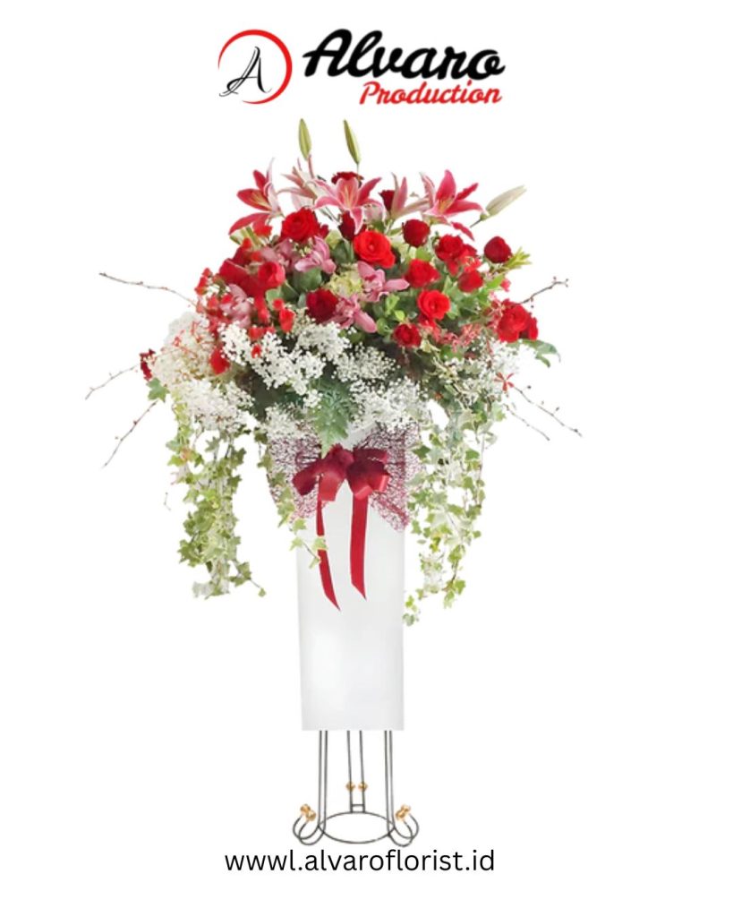 Standing Flower 'Festive Fiesta' Pesta Bunga Meriah, Kirim 2 Jam di Jakarta - Alvaro Florist Id